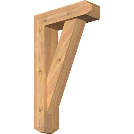 Ekena Millwork Traditional Craftsman Smooth Bracket w/ Offset Brace, Western Red Cedar, 5 1/2"W x 18"D x 30"H BKT0604X18X30TRA04SWR